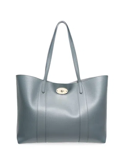 Mulberry Bayswater Grained Leather Tote Bag In Blue