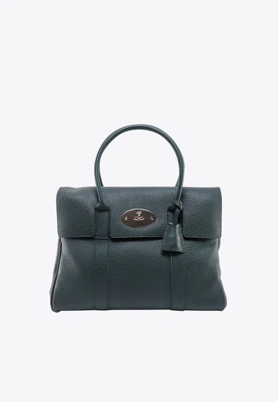 Mulberry Bayswater Grained Leather Tote Bag In Green