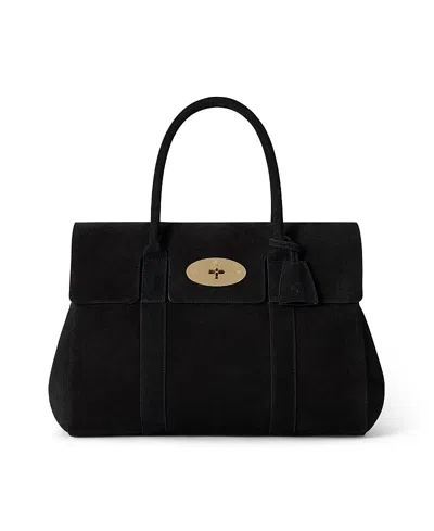 Mulberry Bayswater Handbag In Suede In Black