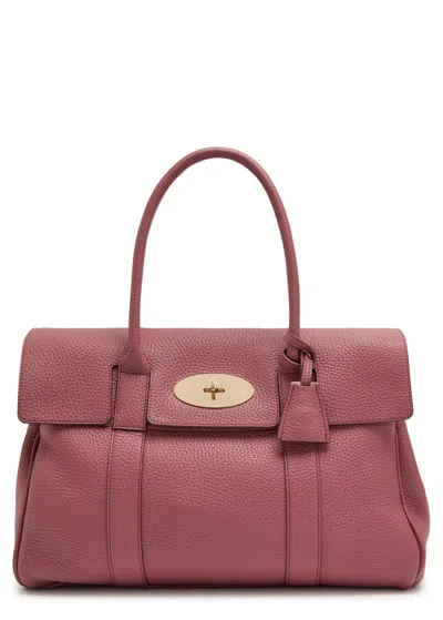 Mulberry Bayswater Heavy Grain Leather Shoulder Bag In Pink