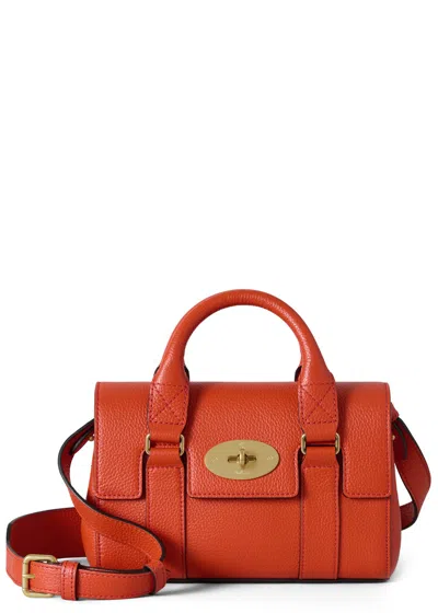 Mulberry Bayswater Heritage Mini Grained Leather Cross-body Bag In Orange