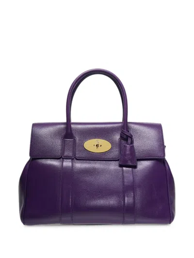 Mulberry Bayswater Leather Tote Bag In Purple