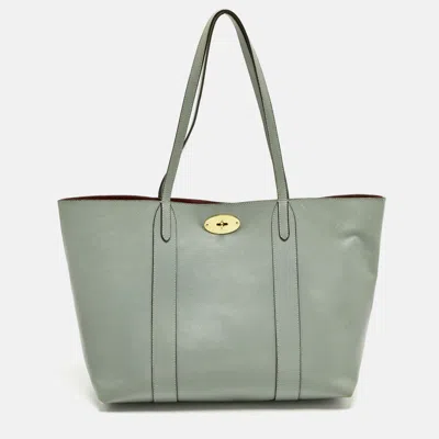 Pre-owned Mulberry Bayswater Light Green Leather Shopper Tote