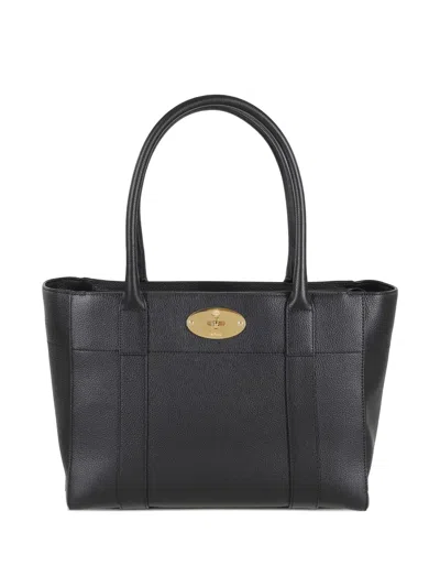 Mulberry Bayswater Logo-plaque Tote Bag In Black