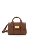 Mulberry Bayswater Mini Brown Handbag With Twist Lock In Hammered Leather Woman In Brown