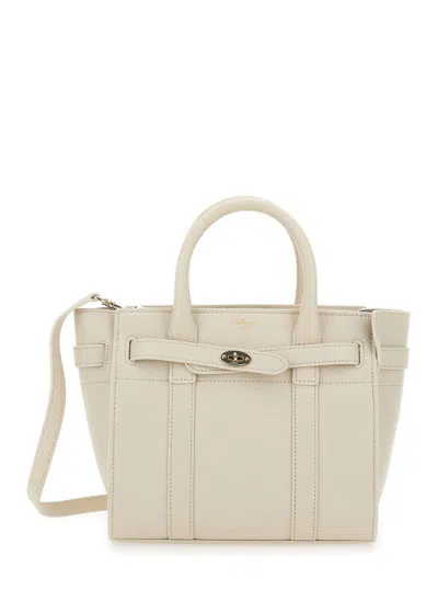 Mulberry 'bayswater Small' Beige Handbag With Removable Shoulder Strap