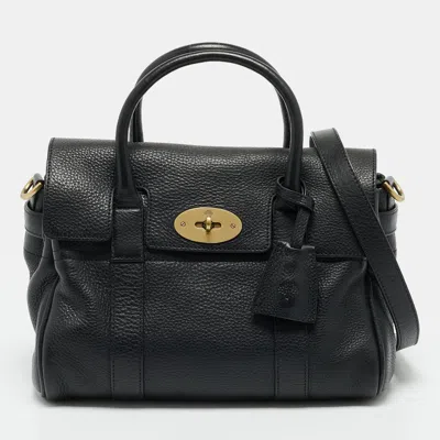 Pre-owned Mulberry Bayswater Small Black Leather Satchel
