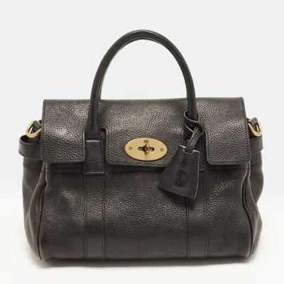 Pre-owned Mulberry Bayswater Small Black Leather Satchel
