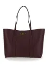 Mulberry Bayswater Small Bordeaux Tote Bag With Postmans Lock Closure In Leather Woman In Burgundy