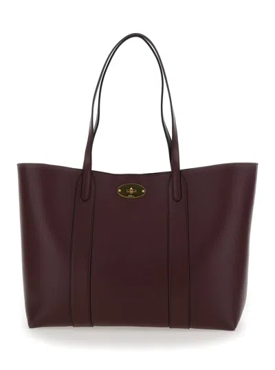 Mulberry Bayswater Small Bordeaux Tote Bag With Postmans Lock Closure In Leather Woman