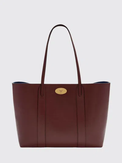 Mulberry Bayswater Small Grained Calfskin Tote With Double Handle In Red