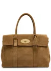 Mulberry Bayswater Small Suede Shoulder Bag In Sand