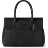 Mulberry Bayswater Tonal Natural Grain Leather Satchel In Black