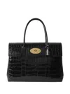 Mulberry Bayswatter Crocodile-embossed Tote Bag In Black