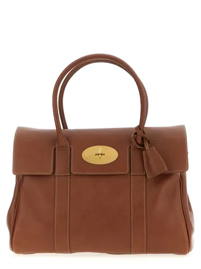 Mulberry Tonal Stitched Tote Bag In Brown
