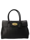 Mulberry 'bayswater' Black Handbag With Twist-lock Fastening In Black/brass