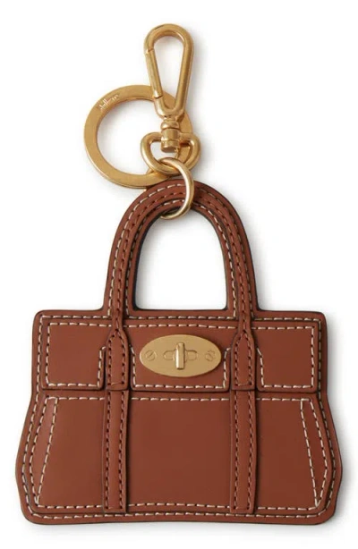Mulberry Baywater Flat Bag Leather Key Ring In Vintage Oak