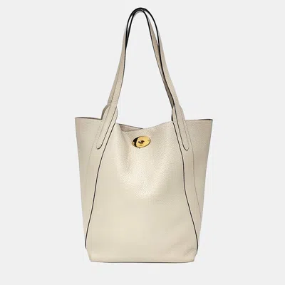 Pre-owned Mulberry Beige Leather North South Bayswater Tote Bag In Sand