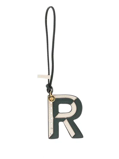 Mulberry Bi-colour Leather Keyring In Neutrals