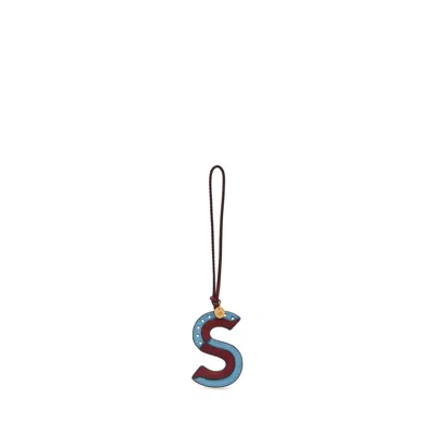 Mulberry Bi-colour Leather Keyring In Blue