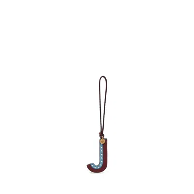 Mulberry Bi-colour Leather Keyring In Burgundy