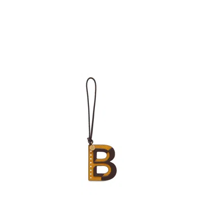 Mulberry Bi-colour Leather Keyring In Gold