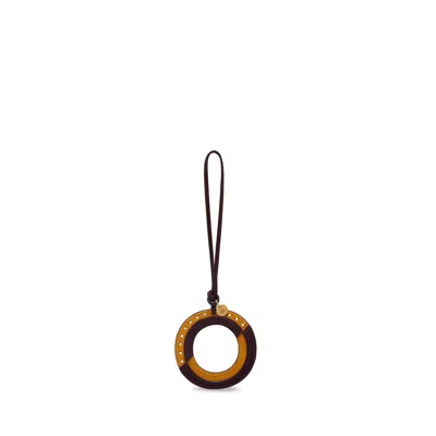 Mulberry Bi-colour Leather Keyring In Gold
