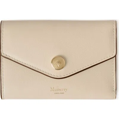 Mulberry Bifold Leather Card Case In Eggshell