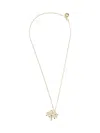 Mulberry Tree Pendant Chain Necklace With Leaf Accents In Gold
