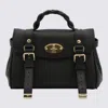 Mulberry Black Leather Mini Alexa Heavy Grain Top Handle Bag In Black