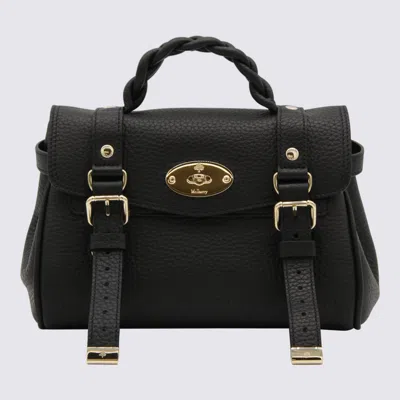 Mulberry Black Leather Mini Alexa Heavy Grain Top Handle Bag