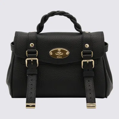 Mulberry Black Leather Mini Alexa Heavy Grain Top Handle Bag