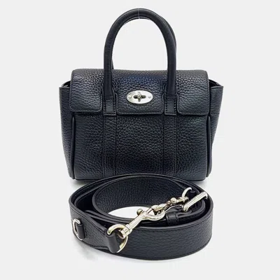 Pre-owned Mulberry Black Leather Mini Bayswater