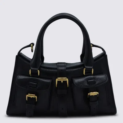 Mulberry Black Leather Mini Roxanne High Shine Top Handle Bag