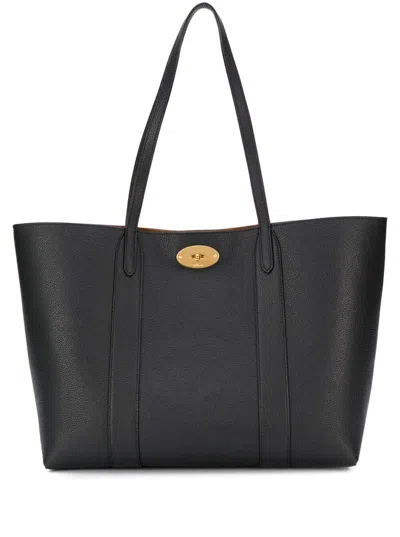Mulberry Black Tote Bag With Front Turn-lock Closure And And Two Top Handles In Leather Woman