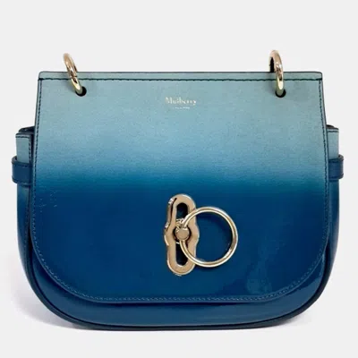 Pre-owned Mulberry Blue Leather Amberley Satchel Bag