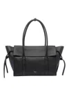 Mulberry Babyswater Textured Leather Shoulder Bag With Side Ties In Black