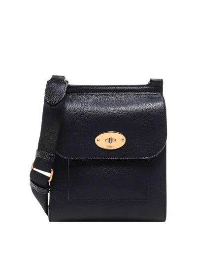 Mulberry Leather Bag Adjustable Shoulder Strap In Black