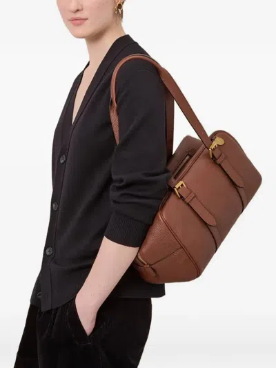 Mulberry Boston Buckle-strap Tote Bag In Brown
