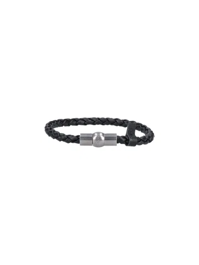 Mulberry Bovine Leather Bracelet With Brass Hardware In Black