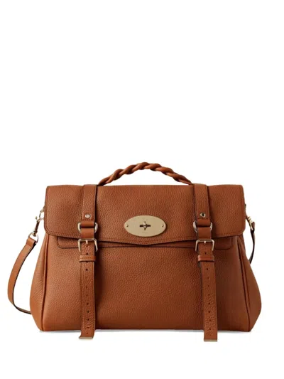 Mulberry Braided-handle Leather Tote Bag In Brown