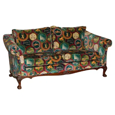 Pre-owned Mulberry Brand New  Silk Velvet Sporting Life Howard Style Claw & Ball Feet Sofa In Purple