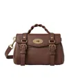 Mulberry 'alexa Heavy' Brown Top Handle Bag With Twist-lock Closure
