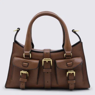 Mulberry Roxanne Brown Small Handbag With Adjustable And Removable Shoulder Strap And Two Front Pockets In Le