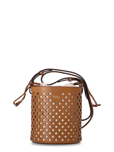 Mulberry Brown Logo Bucket Bag