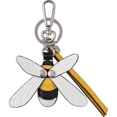 Mulberry Bumble Bee Leather Keyring & Bag Charm In Metallic