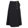 Mulberry Buttoned Midi Skirt In Black Polyester In Black