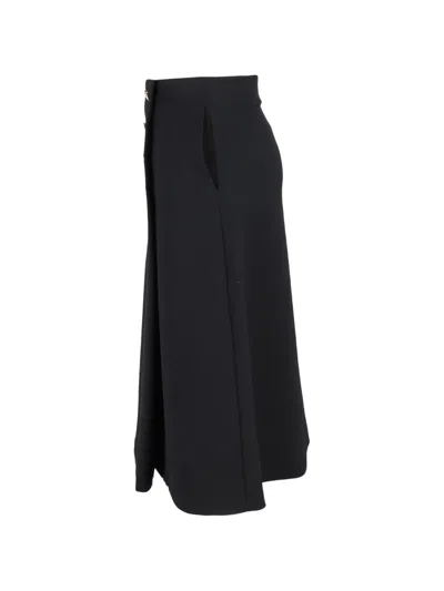 Pre-owned Mulberry Buttoned Patch-pocket Midi Skirt In Black