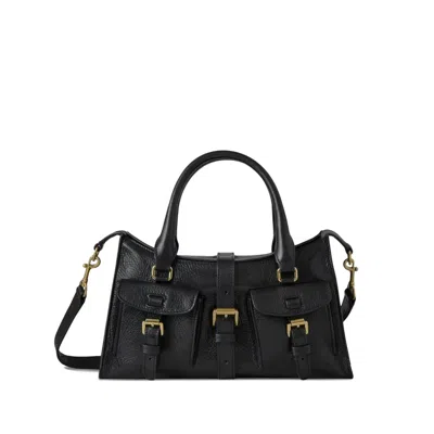 Mulberry Calf Leather Tote Bag In Black