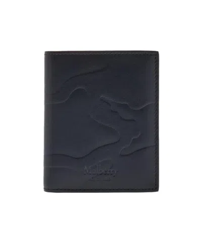Mulberry Camo Embossed Tri-fold Wallet In Black